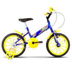 Bicicleta Infantil Com Rodinhas Ultra Kids Aro 16 Azul/Amarelo Bicicleta Infantil Com Rodinhas Ultra Kids Aro 16 Azul/Amarelo