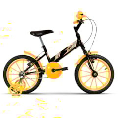 Bicicleta Infantil Com Rodinhas Ultra Kids Aro 16 Preto/Amarelo Bicicleta Infantil Com Rodinhas Ultra Kids Aro 16 Preto/Amarelo