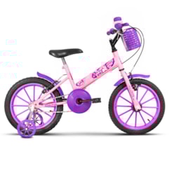 Bicicleta Infantil Com Rodinhas Ultra Kids T Rosa Bebê/Lilás Bicicleta Infantil Com Rodinhas Ultra Kids T Rosa Bebê/Lilás