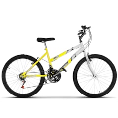Bicicleta Ultra Aro 24 Feminina Bicolor Amarelo/Branco Freio V Break Bicicleta Ultra Aro 24 Feminina Bicolor Amarelo/Branco Freio V Break