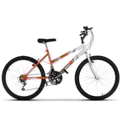 Bicicleta Ultra Aro 24 Feminina Bicolor Laranja/Branca Freio V Break Bicicleta Ultra Aro 24 Feminina Bicolor Laranja/Branca Freio V Break