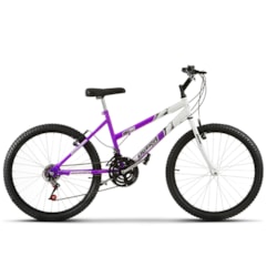 Bicicleta Ultra Aro 24 Feminina Bicolor Lilás/Branco Freio V Break Bicicleta Ultra Aro 24 Feminina Bicolor Lilás/Branco Freio V Break