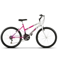 Bicicleta Ultra Aro 24 Feminina Bicolor Rosa/Branco Freio V Break Bicicleta Ultra Aro 24 Feminina Bicolor Rosa/Branco Freio V Break