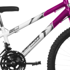 Bicicleta Ultra Aro 24 Rebaixada Bicolor Freio V Break Branco/Rosa Bicicleta Ultra Aro 24 Rebaixada Bicolor Freio V Break Branco/Rosa