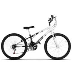 Bicicleta Ultra Aro 24 Rebaixada Bicolor Freio V Break Preto/Branco Bicicleta Ultra Aro 24 Rebaixada Bicolor Freio V Break Preto/Branco