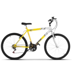Bicicleta Ultra Aro 26 Masculina Bicolor Freio V Break Amarelo e Branco Bicicleta Ultra Aro 26 Masculina Bicolor Freio V Break Amarelo e Branco