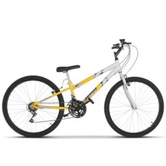 Bicicleta Ultra Aro 26 Rebaixada Bicolor Freio V Break Amarelo/Branco Bicicleta Ultra Aro 26 Rebaixada Bicolor Freio V Break Amarelo/Branco