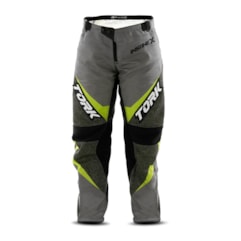 Calça Motocross Infantil Pro Tork Insane X Cinza e Amarelo Calça Motocross Infantil Pro Tork Insane X Cinza e Amarelo