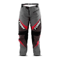 Calça Motocross Infantil Pro Tork Insane X Cinza e Vermelho Calça Motocross Infantil Pro Tork Insane X Cinza e Vermelho