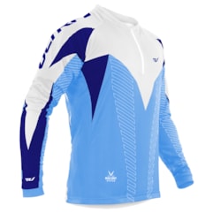 Camisa Ciclismo Ultra Bikes Max Dry Manga Longa Azul e Branco Camisa Ciclismo Ultra Bikes Max Dry Manga Longa Azul e Branco