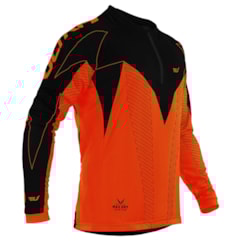 Camisa Ciclismo Ultra Bikes Max Dry Manga Longa Laranja e Preto Camisa Ciclismo Ultra Bikes Max Dry Manga Longa Laranja e Preto