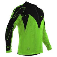 Camisa Ciclismo Ultra Bikes Max Dry Manga Longa Verde e Preto Camisa Ciclismo Ultra Bikes Max Dry Manga Longa Verde e Preto