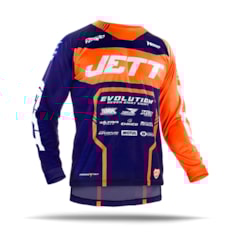 Camisa Motocross Jett Evolution 2 2019 Azul Escuro/Laranja Camisa Motocross Jett Evolution 2 2019 Azul Escuro/Laranja