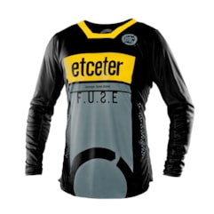 Camisa Motocross Trilha Enduro Etceter Fuse Preto - Amarelo Camisa Motocross Trilha Enduro Etceter Fuse Preto - Amarelo