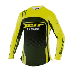Camisa Motocross Trilha Enduro Jett Armage Preto - Amarelo Camisa Motocross Trilha Enduro Jett Armage Preto - Amarelo