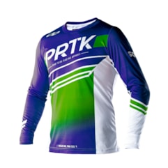 Camisa Motocross Trilha Enduro Pro Tork Sag Azul - Verde Camisa Motocross Trilha Enduro Pro Tork Sag Azul - Verde