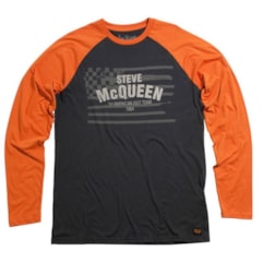 Camiseta Manga Longa MCQueen Americana Preto/Laranja Camiseta Manga Longa MCQueen Americana Preto/Laranja