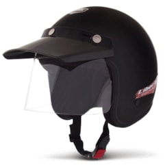 Capacete Aberto Compact Preto Fosco Capacete Aberto Compact Preto Fosco