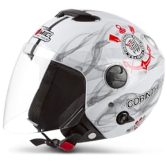 Capacete Corinthians Moto Pro Tork New Atomic Branco Capacete Corinthians Moto Pro Tork New Atomic Branco