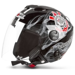 Capacete Corinthians Moto Pro Tork New Atomic Preto Capacete Corinthians Moto Pro Tork New Atomic Preto