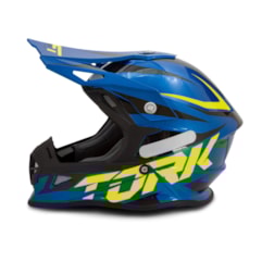 Capacete Cross Pro Tork Fast 788 Azul - Amarelo Capacete Cross Pro Tork Fast 788 Azul - Amarelo