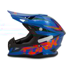 Capacete Cross Pro Tork Fast 788 Azul - Laranja Capacete Cross Pro Tork Fast 788 Azul - Laranja
