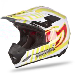 Capacete Cross Th1 Viber Flame fundo Branco Capacete Cross Th1 Viber Flame fundo Branco