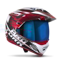 Capacete Cross TH1 Vision Adventure Branco/Vermelho Viseira Iridium Capacete Cross TH1 Vision Adventure Branco/Vermelho Viseira Iridium