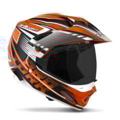 Capacete Cross TH1 Vision Adventure Laranja/Branco VIS.FUME Capacete Cross TH1 Vision Adventure Laranja/Branco VIS.FUME