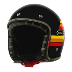 Capacete Custom Aberto Old Years Fosco Old School Vintage Chopper Classico Etceter Preto Capacete Custom Aberto Old Years Fosco Old School Vintage Chopper Classico Etceter Preto