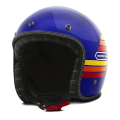 Capacete Custom Aberto Old Years Old School Vintage Chopper Classico Etceter Azul Capacete Custom Aberto Old Years Old School Vintage Chopper Classico Etceter Azul