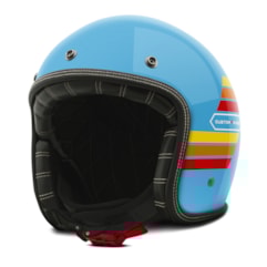 Capacete Custom Aberto Old Years Old School Vintage Chopper Classico Etceter Azul-claro Capacete Custom Aberto Old Years Old School Vintage Chopper Classico Etceter Azul-claro