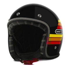 Capacete Custom Aberto Old Years Old School Vintage Chopper Classico Etceter Preto Capacete Custom Aberto Old Years Old School Vintage Chopper Classico Etceter Preto