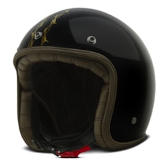 Capacete Custom Sanctus Etceter Preto Capacete Custom Sanctus Etceter Preto