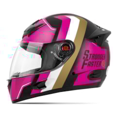 Capacete Etceter Stronger Faster Fosco Rosa - Dourado Capacete Etceter Stronger Faster Fosco Rosa - Dourado