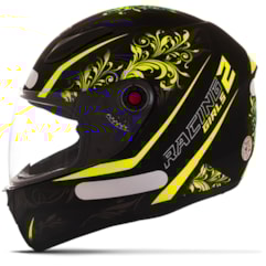 Capacete Fechado Mixs Fokker Racing Girls 2 Amarelo Capacete Fechado Mixs Fokker Racing Girls 2 Amarelo