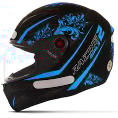 Capacete Fechado Mixs Fokker Racing Girls 2 Azul Capacete Fechado Mixs Fokker Racing Girls 2 Azul