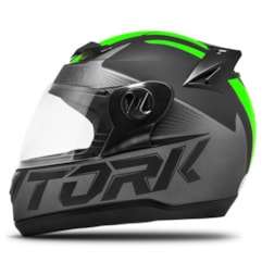 Capacete Fechado Pro Tork Evolution G7 Preto e Verde Fosco Capacete Fechado Pro Tork Evolution G7 Preto e Verde Fosco
