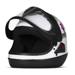 Capacete Feminino Automático Pro Tork SM Sport Moto For Girls Branco Capacete Feminino Automático Pro Tork SM Sport Moto For Girls Branco