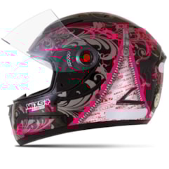Capacete Feminino Mixs Fokker Racing Girls Preto/Rosa Capacete Feminino Mixs Fokker Racing Girls Preto/Rosa
