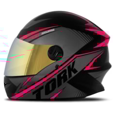 Capacete Feminino Pro Tork Fechado R8 Rosa Viseira Dourada Capacete Feminino Pro Tork Fechado R8 Rosa Viseira Dourada