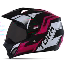 Capacete Feminino Pro Tork TH1 New Adventure Rosa Viseira Fumê Capacete Feminino Pro Tork TH1 New Adventure Rosa Viseira Fumê