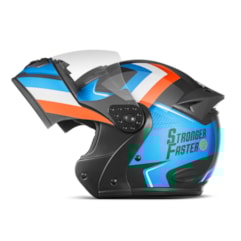 Capacete Gladiator Etceter Stronger Faster Brilhante Azul - Laranja Capacete Gladiator Etceter Stronger Faster Brilhante Azul - Laranja