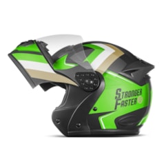 Capacete Gladiator Etceter Stronger Faster Brilhante Verde - Dourado Capacete Gladiator Etceter Stronger Faster Brilhante Verde - Dourado
