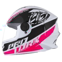 Capacete Infantil Fechado Pro Tork New Liberty Branco e Rosa Capacete Infantil Fechado Pro Tork New Liberty Branco e Rosa