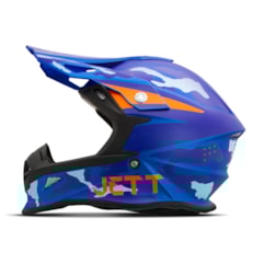 Capacete Jett Cross Fast Factory Edition 3 Azul - Laranja Capacete Jett Cross Fast Factory Edition 3 Azul - Laranja