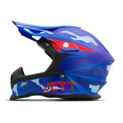 Capacete Jett Cross Fast Factory Edition 3 Azul - Vermelho Capacete Jett Cross Fast Factory Edition 3 Azul - Vermelho
