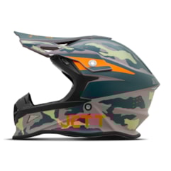 Capacete Jett Cross Fast Factory Edition 3 Verde - Laranja Capacete Jett Cross Fast Factory Edition 3 Verde - Laranja