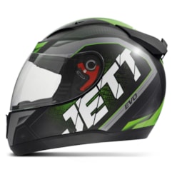 Capacete Jett Modelo Evo Line Brilhante Verde Capacete Jett Modelo Evo Line Brilhante Verde