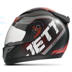 Capacete Jett Modelo Evo Line Brilhante Vermelho Capacete Jett Modelo Evo Line Brilhante Vermelho